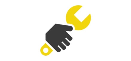 Hand and wrench icon