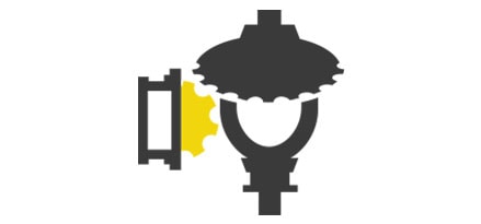 Yellow and black powertrain analysis icon