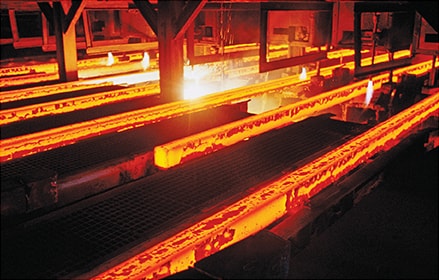 Metal manufacturing industry red beams