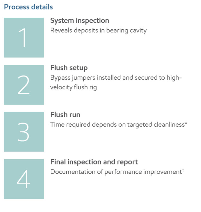 bearing and return line flush process details