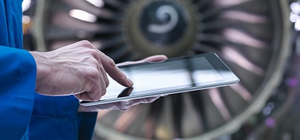 engineer testing turbine