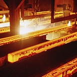 Factory with hot steel blocks