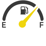 Icon of truck fuel gauge reading near full