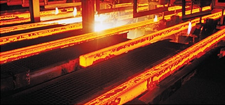 Metal manufacturing industry red beams