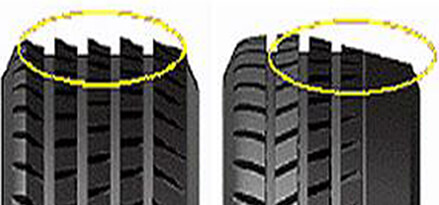 Irregular tread wear signals on tires