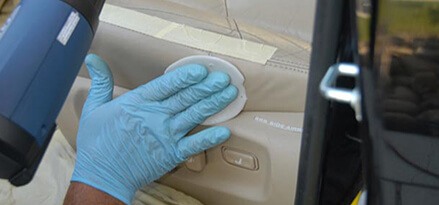 How to repair a leather tear in a car seat 