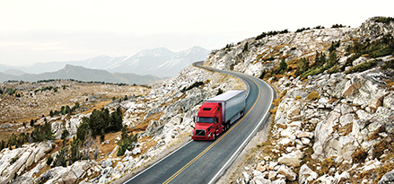 On highway vehicle white truck