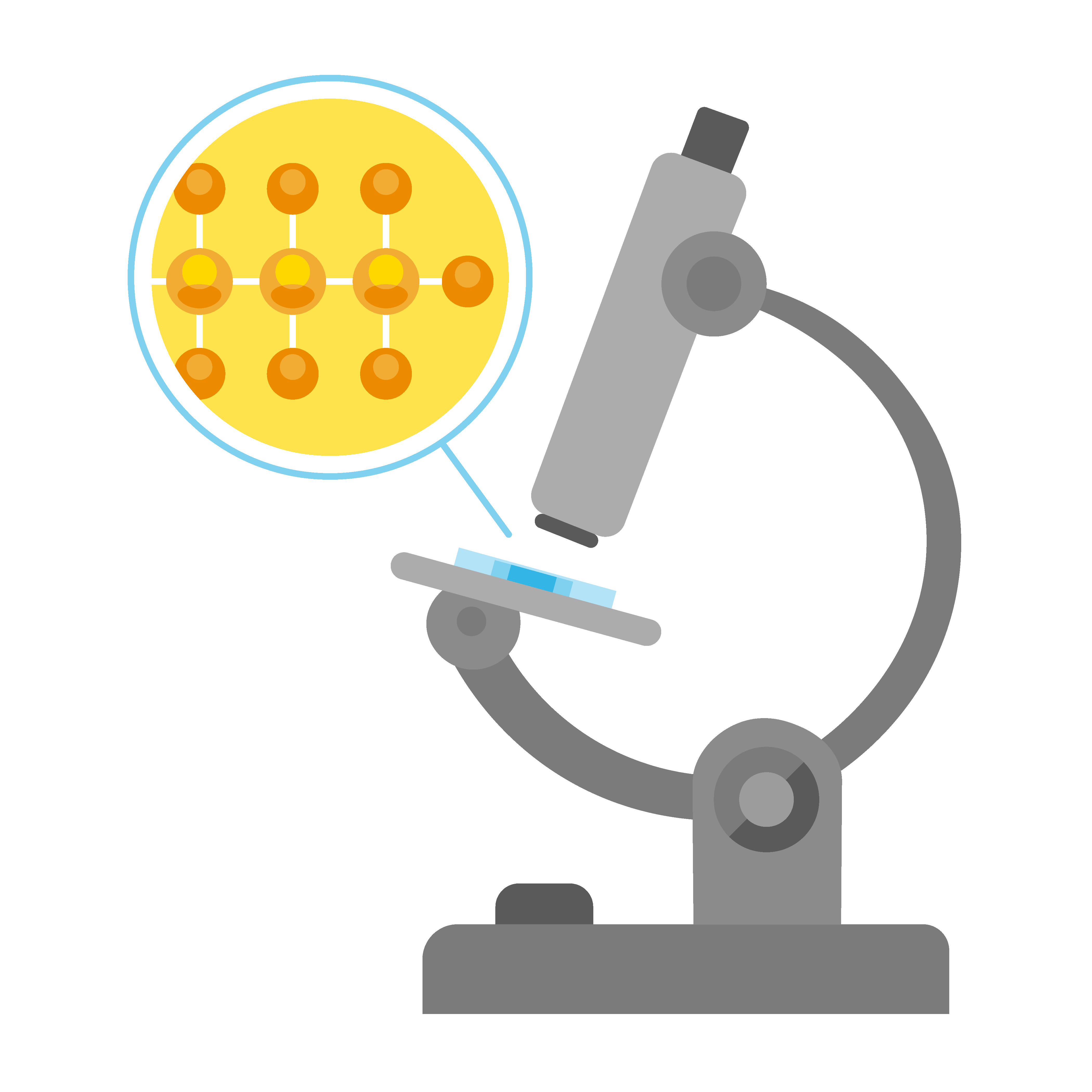 a microscope looking at oil molecules