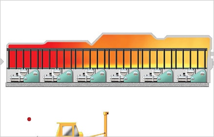 Iron and steel forming plant schematic