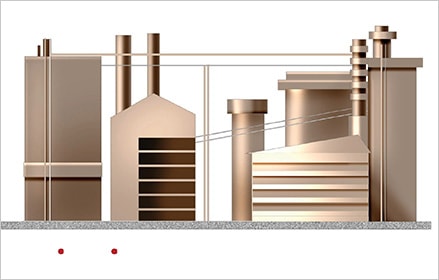 Iron and steel material handling plant schematic