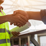 Businessman and Expert shaking hands