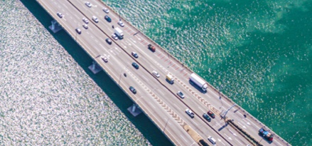 Vehicles on bridge